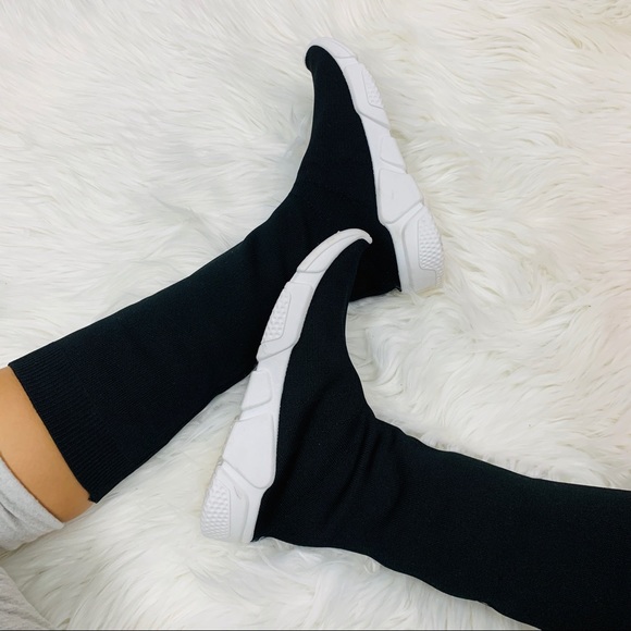 Black calf sock sneaker - Picture 4 of 8